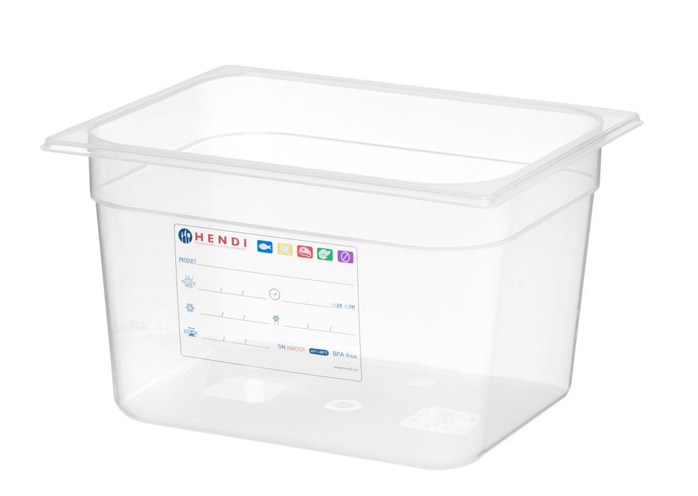Contenitori Gastronorm 1/2, HENDI, GN 1/2, 12,5L, Trasparente, 325x265x(H)200mm