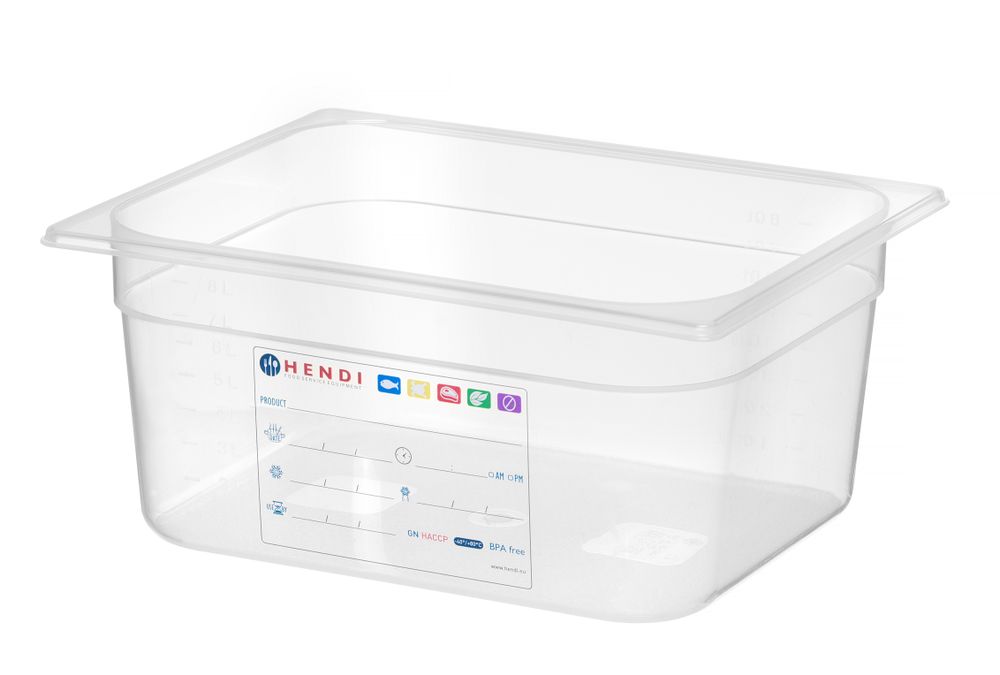 Contenitori Gastronorm 1/2, HENDI, GN 1/2, 9,5L, Trasparente, 325x265x(H)150mm
