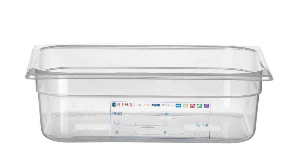 Contenitori Gastronorm 1/2, HENDI, GN 1/2, 6,5L, Trasparente, 325x265x(H)100mm