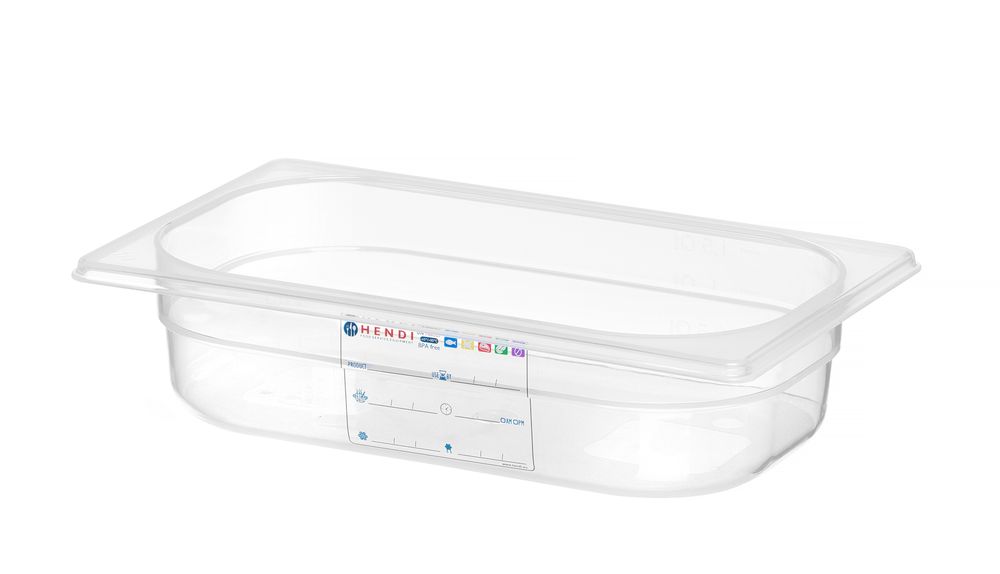 Contenitore Gastronorm 1/4, HENDI, GN 1/4, 1,8L, Trasparente, 265x162x(H)65mm