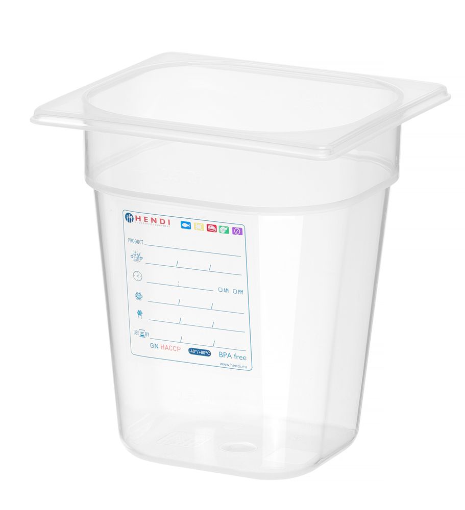 Contenitore Gastronorm 1/6, HENDI, GN 1/6, 3,4L, Trasparente, 176x162x(H)200mm