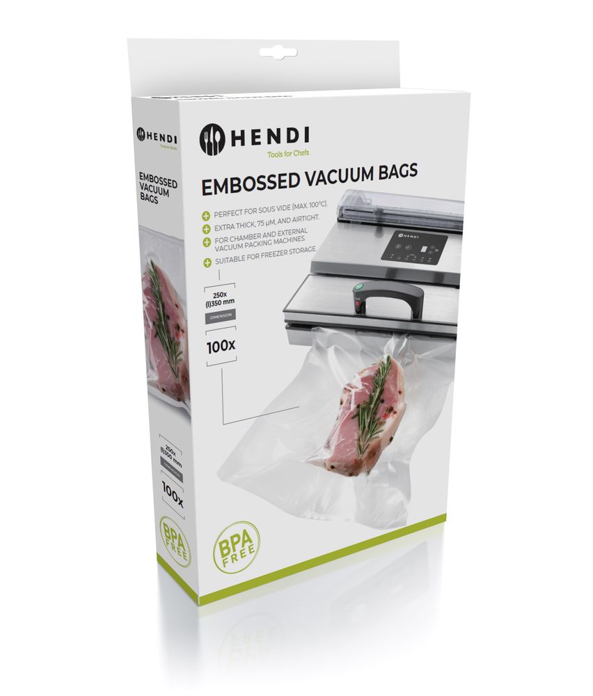 Sacchetto sottovuoto goffrato, HENDI, 100 pezzi, 250x350mm