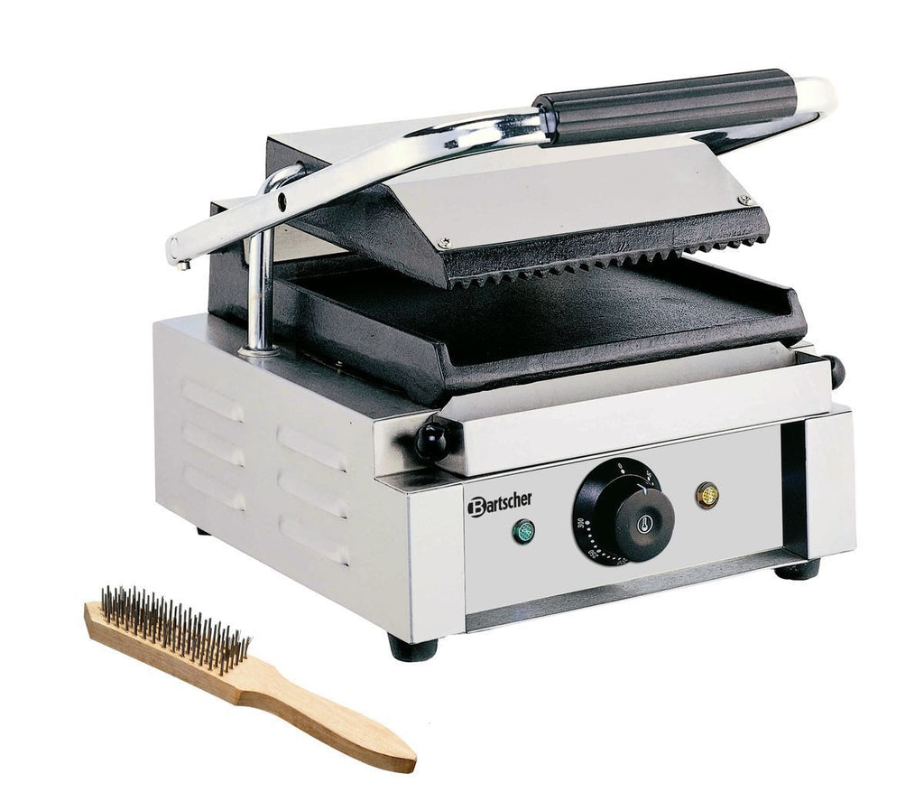 Piastra Professionale panini in ghisa 1800 1R — Superiore scanalata, inferiore liscia
