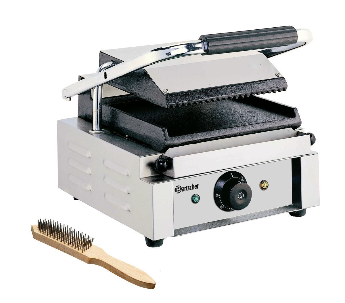 Piastra Professionale panini in ghisa 1R — Superiore scanalata, inferiore liscia