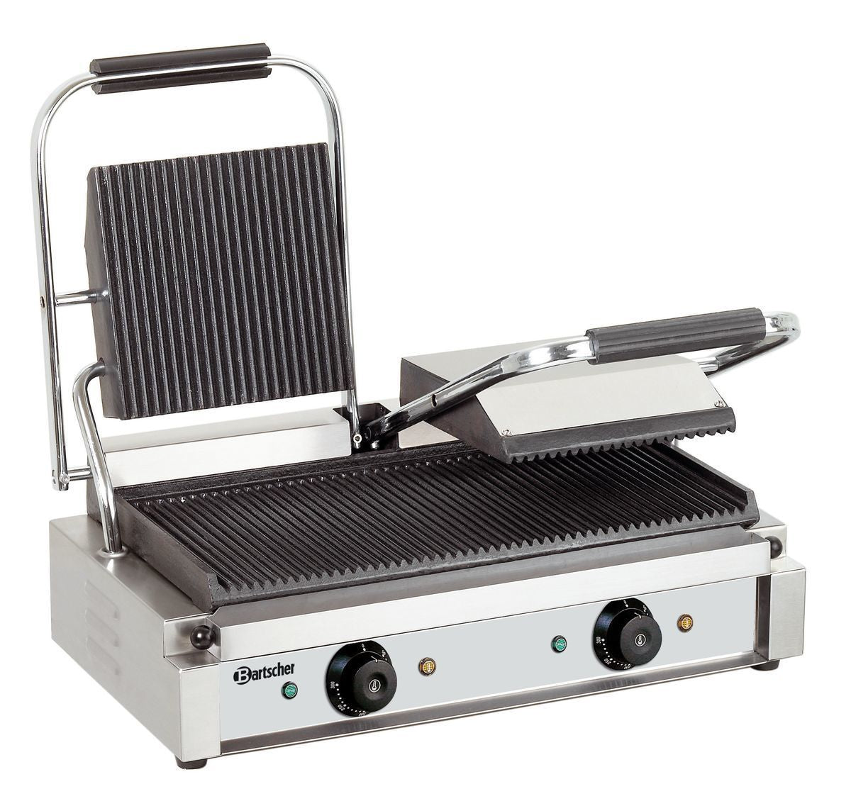 Piastra Professionale panini in ghisa 3600 2R ,360 2G e 3600 2GR — Scanalato