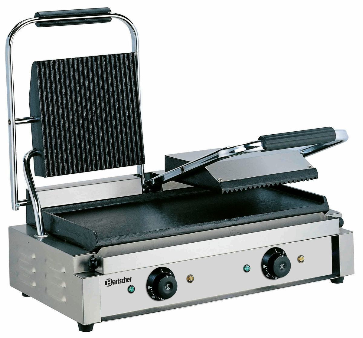 Piastra Professionale panini in ghisa 3600 2R ,360 2G e 3600 2GR — Superiore scanalata, inferiore liscia