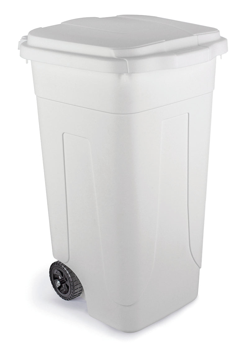 PATTUMIERA POLIETILENE RUOTE - BIANCA 80L AV4682W
