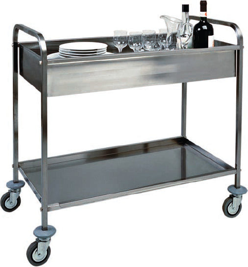 CARRELLO INOX CON VASCA DA SBARAZZO CA1388