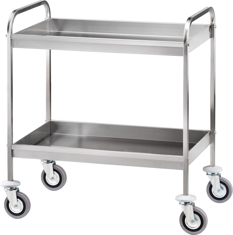 CARRELLO INOX DA SBARAZZO - DOPPIA VASCA 65h CA1396