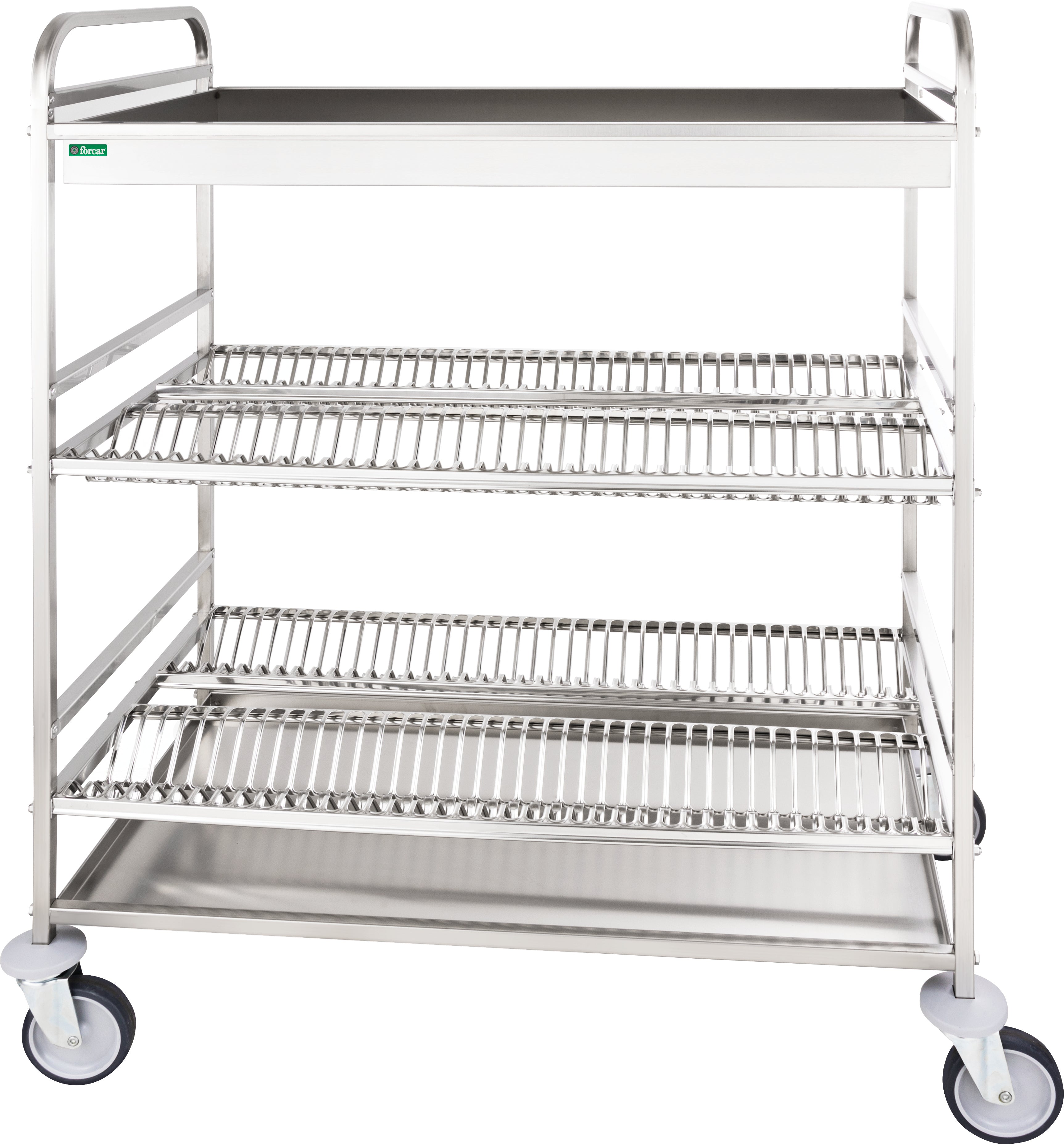 CARRELLO INOX SCOLAPIATTI/BICCHIERI - 2 PIANI CA1400RF4
