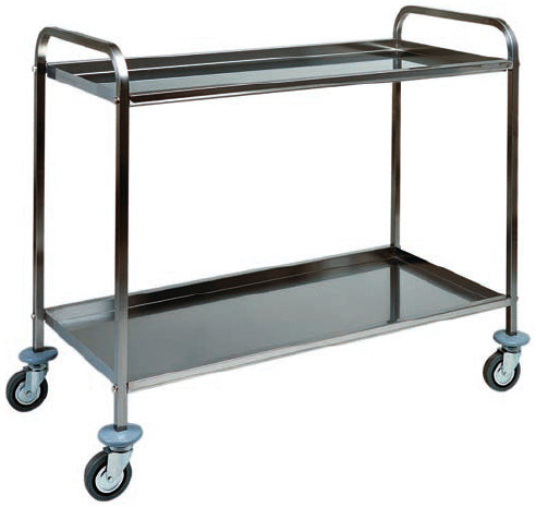 CARRELLO INOX - 2 PIANI STAMPATI CA1412RF2