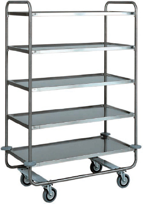 CARRELLO INOX TRASPORTO PESANTE - 5 PIANI CA1433RF2