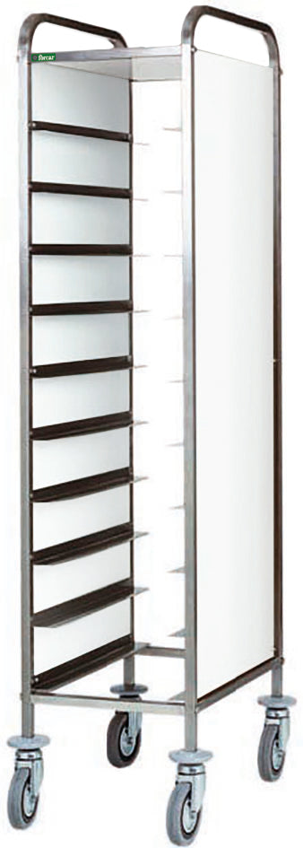 CARRELLO INOX PORTAVASSOI - PANNELLO BIANCO - 10 VASSOI CA1450PRF2