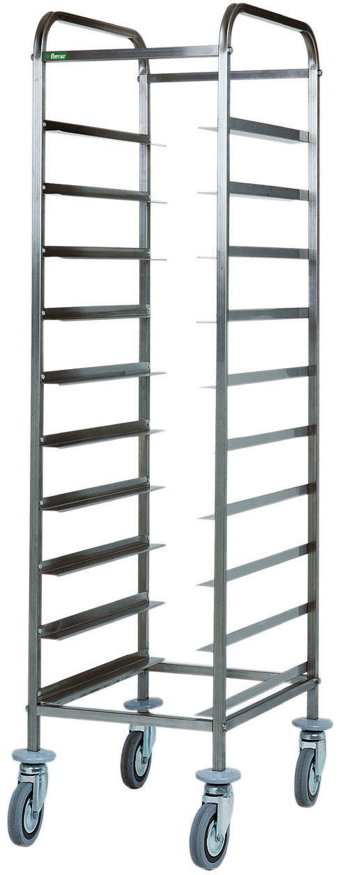 CARRELLO INOX PORTAVASSOI - 10 VASSOI CA1450RF4