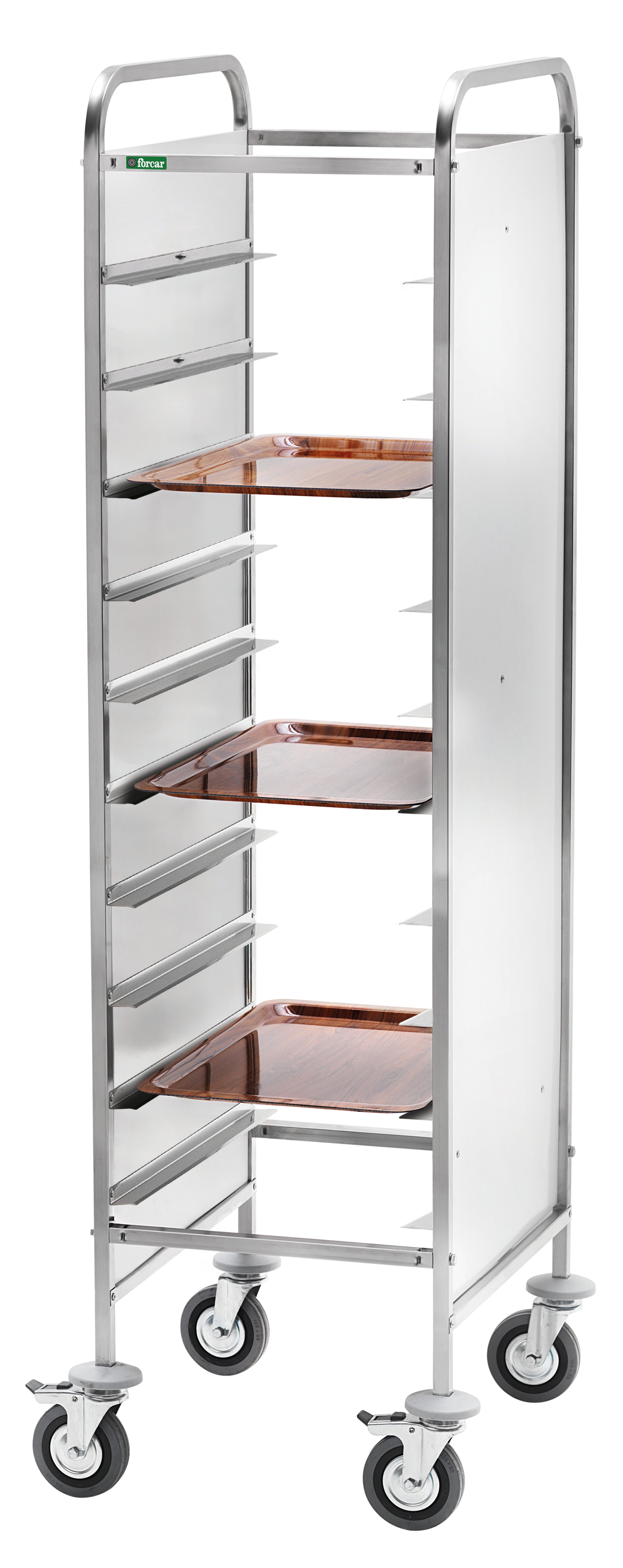 CARRELLO INOX PORTAVASSOI RINFORZATO - PANNELLO INOX - 10 VASSOI CA1451RPIRF2