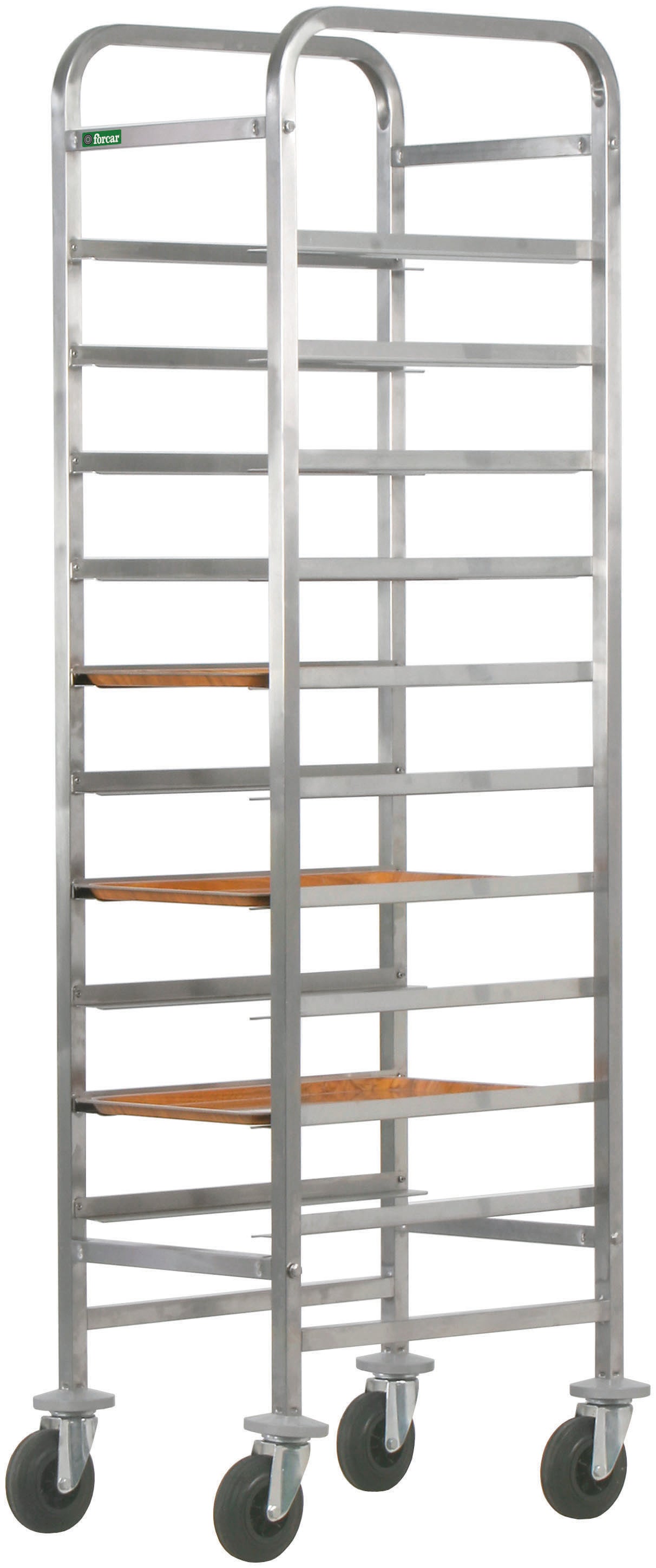 CARRELLO INOX PORTAVASSOI RINFORZATO - 10 VASSOI CA1451RRF2