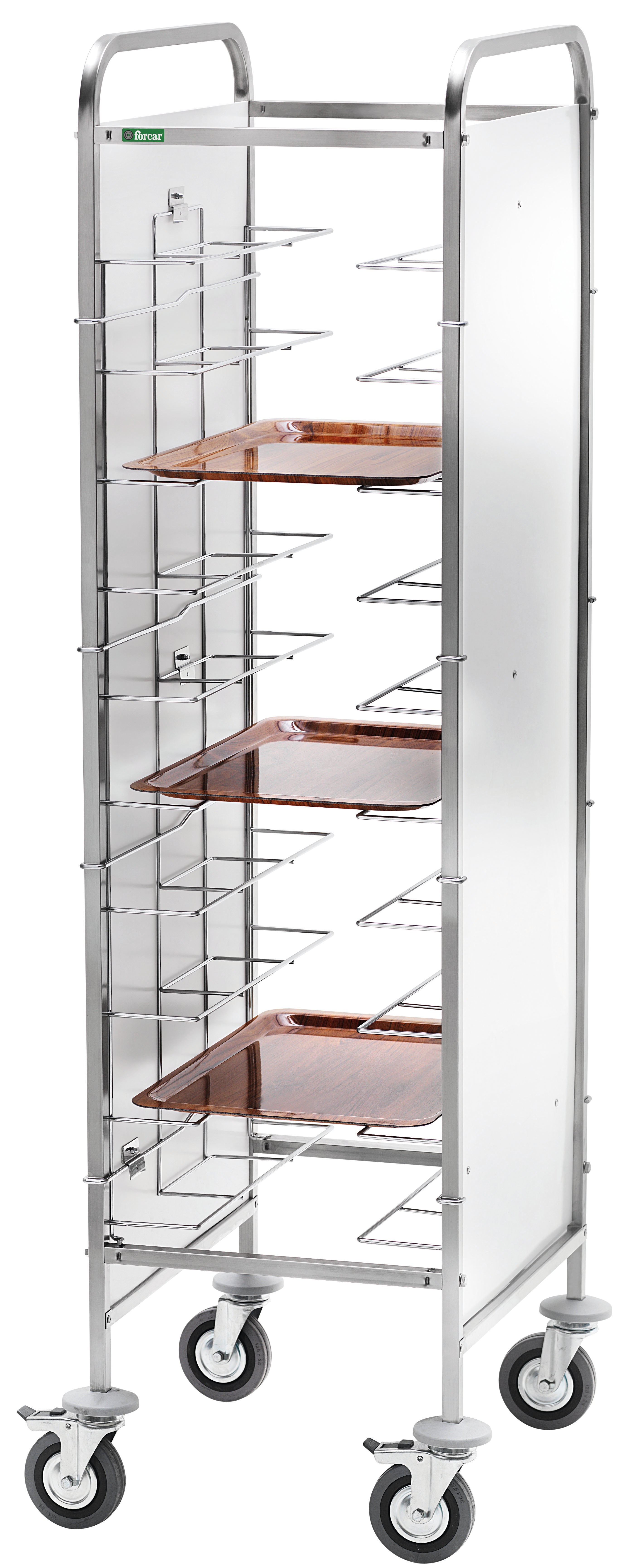 CARRELLO INOX PORTAVASSOI FILO - PANNELLO INOX - 10 VASSOI CA1455PI