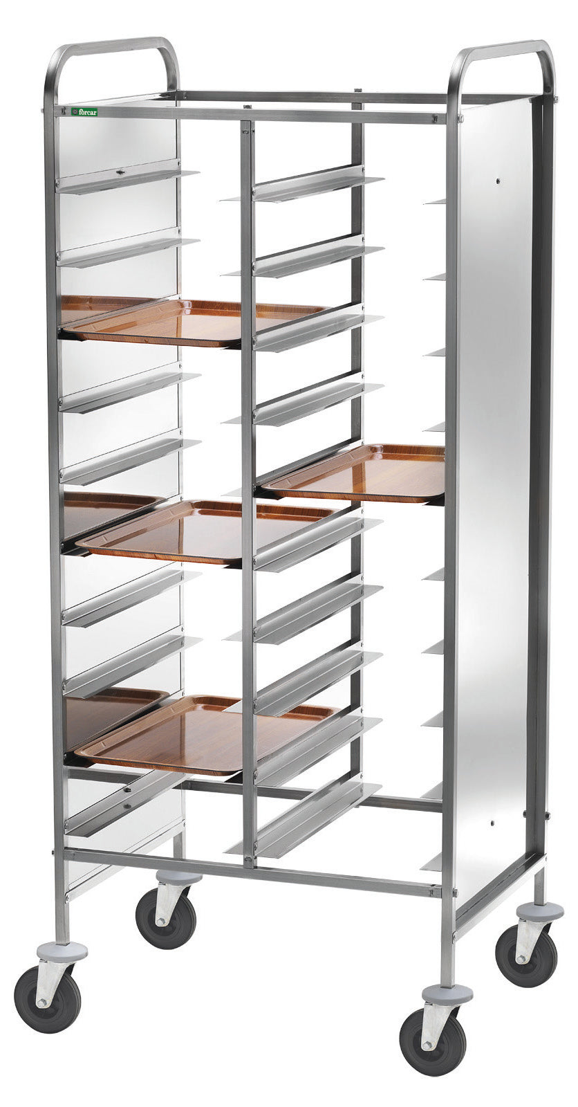 CARRELLO INOX PORTAVASSOI RINFORZATO - PANNELLO INOX - 20 VASSOI CA1461RPIRF4