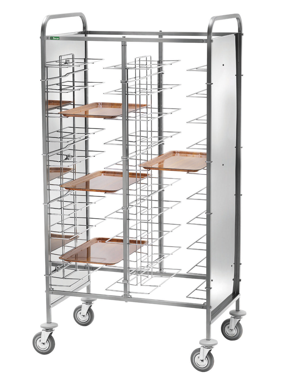 CARRELLO INOX PORTAVASSOI FILO - PANNELLO INOX - 20 VASSOI CA1465PIRF2