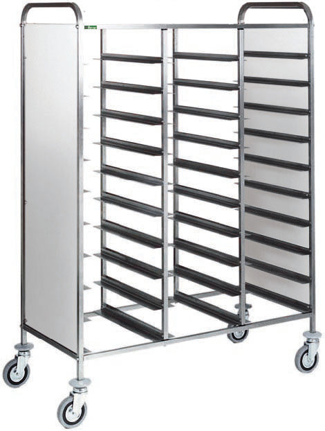 CARRELLO INOX PORTAVASSOI - PANNELLO INOX - 30 VASSOI CA1470PIRF2