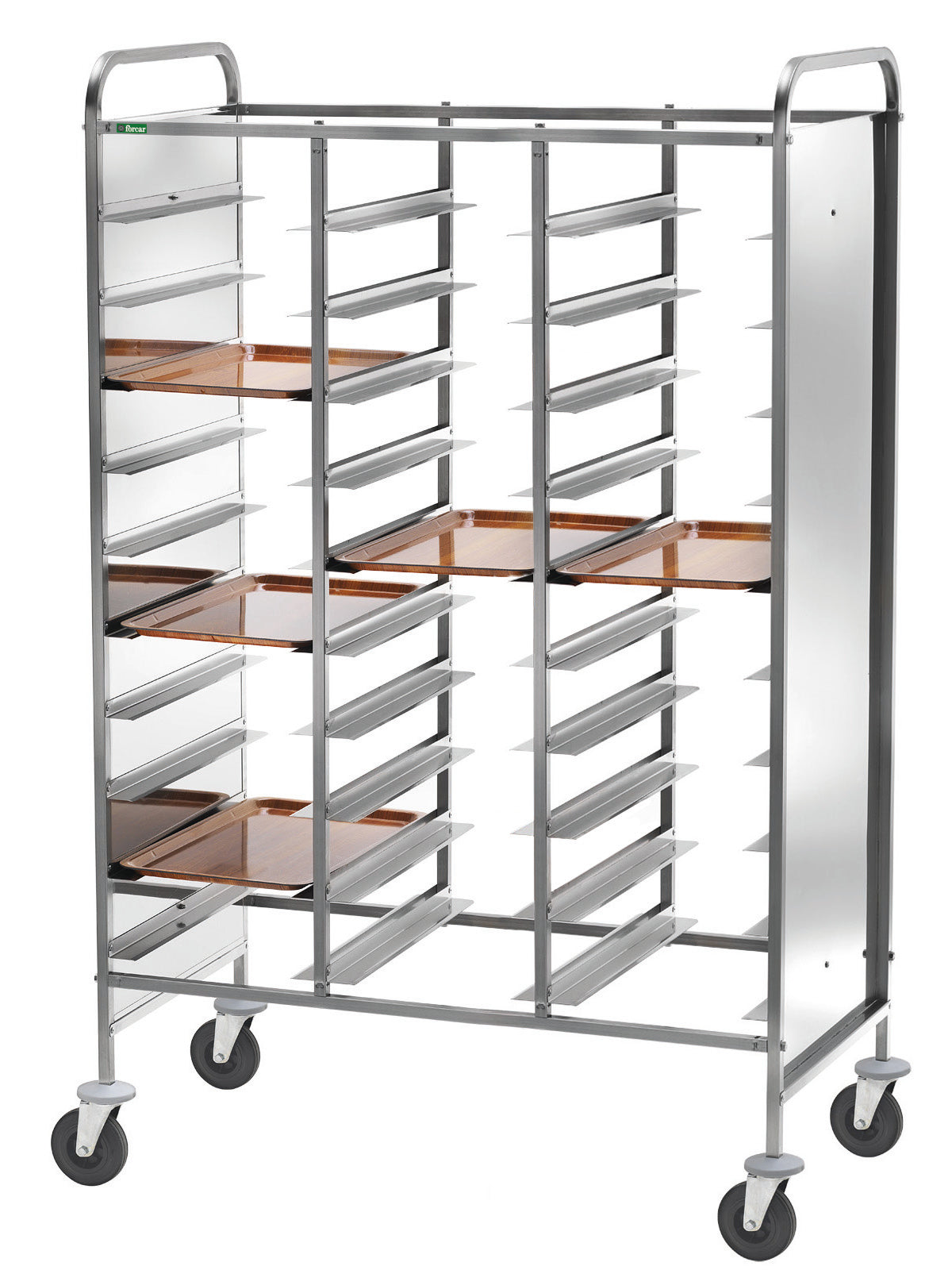 CARRELLO INOX PORTAVASSOI RINFORZATO - PANNELLO INOX - 30 VASSOI CA1471RPI
