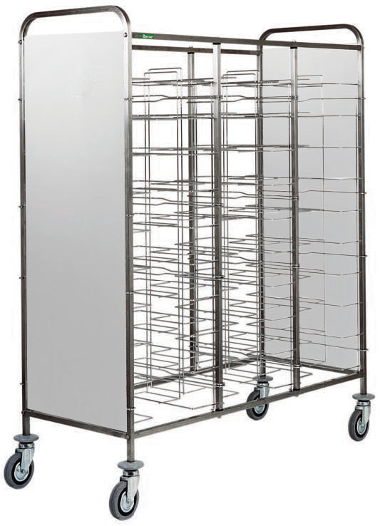 CARRELLO INOX PORTAVASSOI FILO - PANNELLO INOX - 30 VASSOI CA1475PIRF2