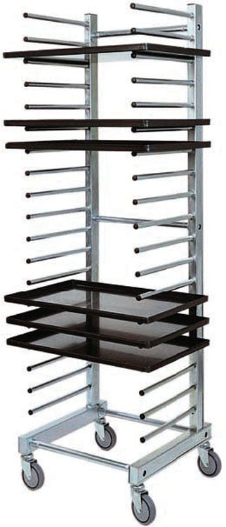 CARRELLO INOX PORTATEGLIE UNIVERSALI - 20 TEGLIE CA1480RF4