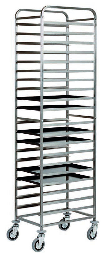 CARRELLO INOX PORTATEGLIE PASTICCERIA - 20 TEGLIE CA1482T20