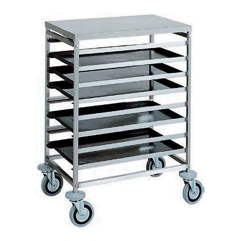 CARRELLO INOX PORTATEGLIE PASTICCERIA - 8 TEGLIE CA1483