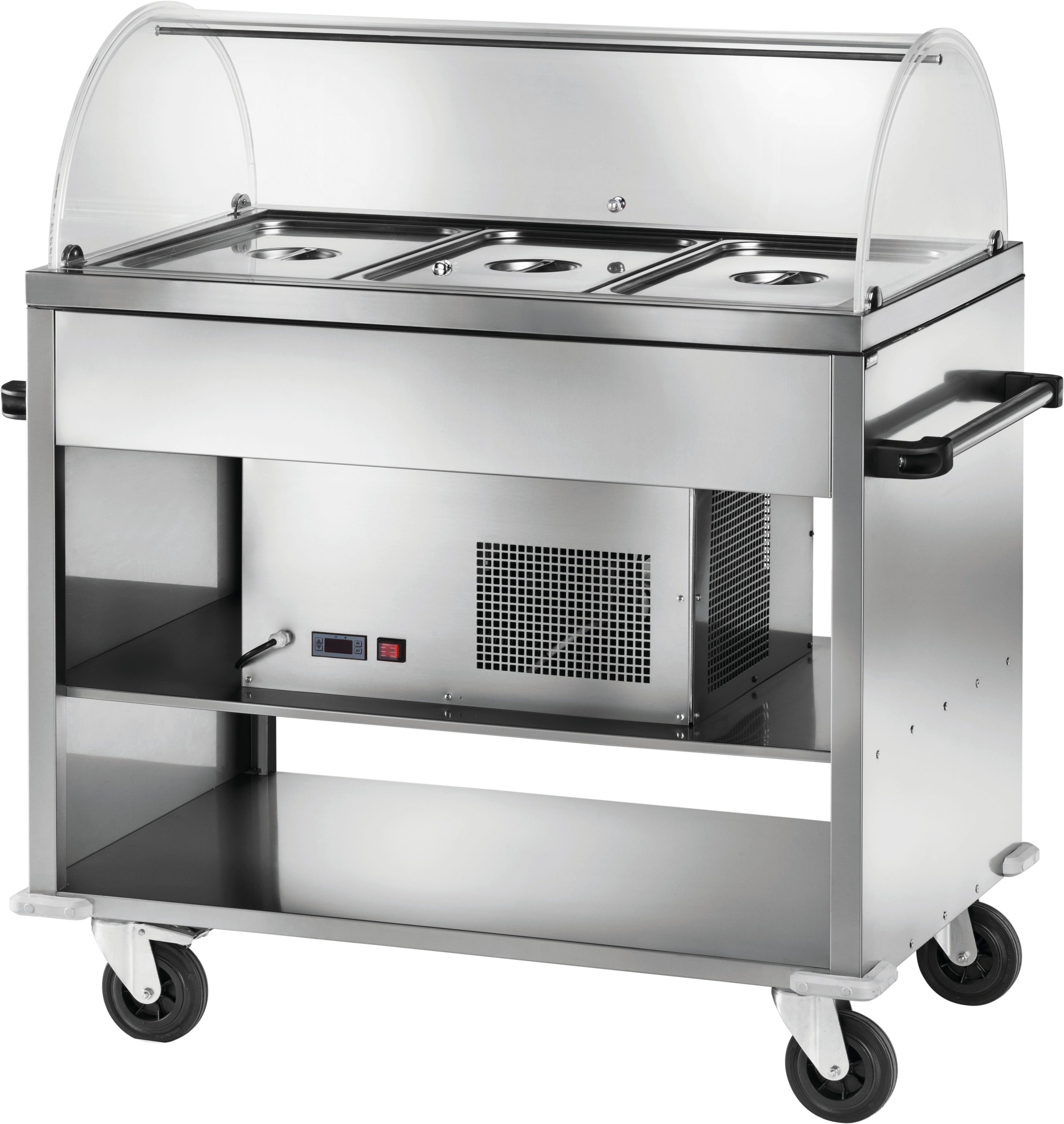 CARRELLO INOX REFRIGERATO 3xGN1/1 + CUPOLA CAR2780