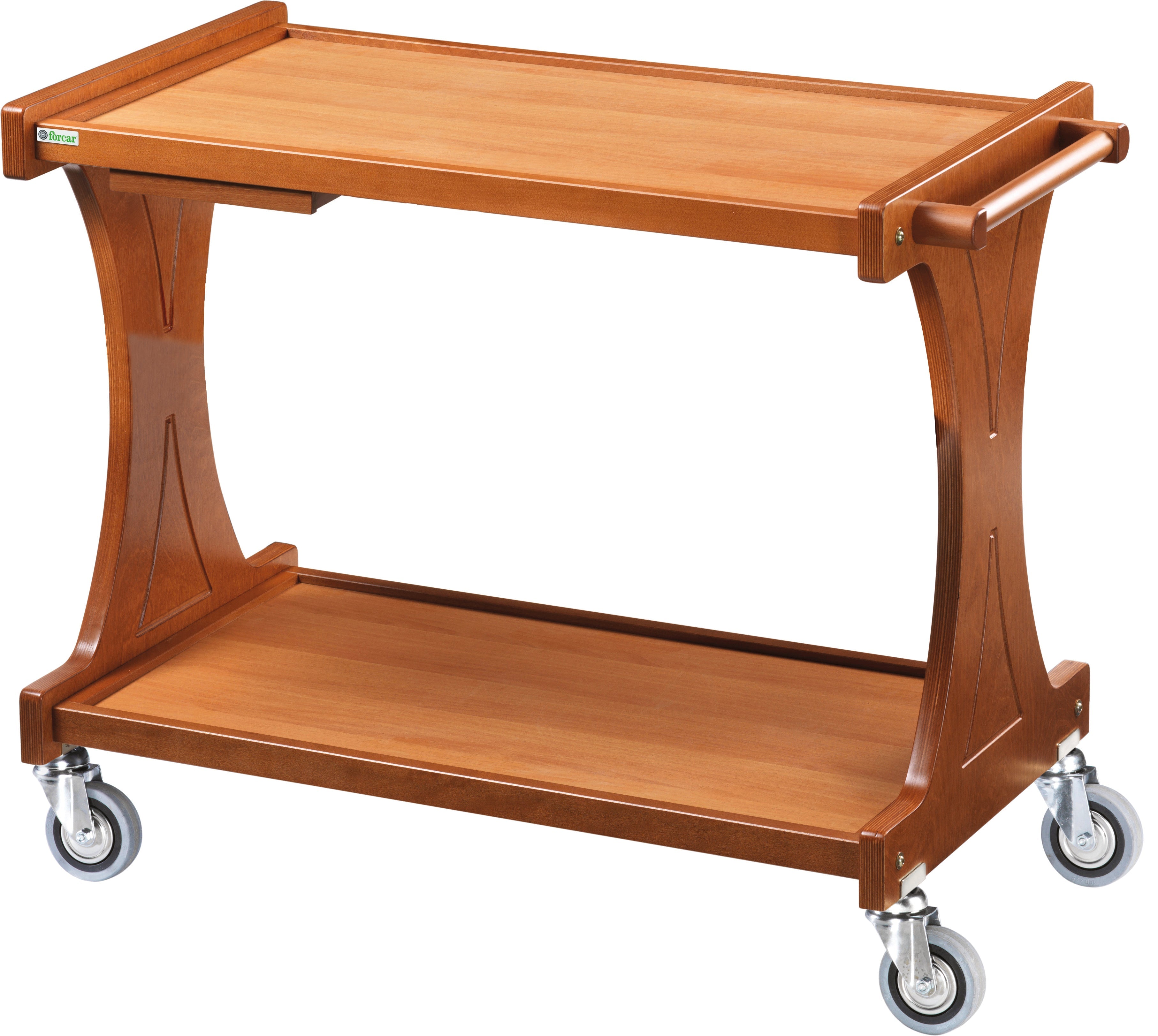 CARRELLO LEGNO 2 PIANI + PIANETTO REGGIPIATTO - NOCE CL2000-A100
