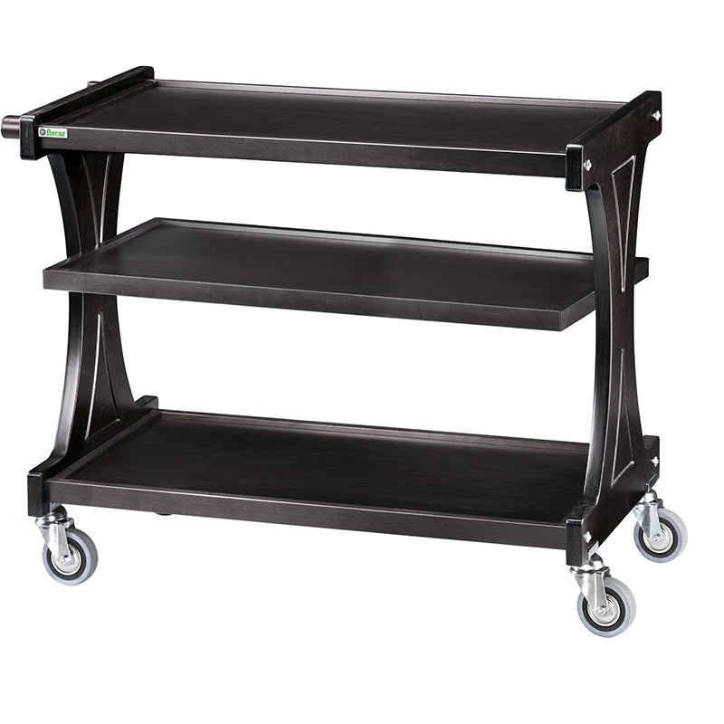 CARRELLO LEGNO 3 PIANI + PIANETTO REGGIPIATTO - CARBON CL2151CA-A100