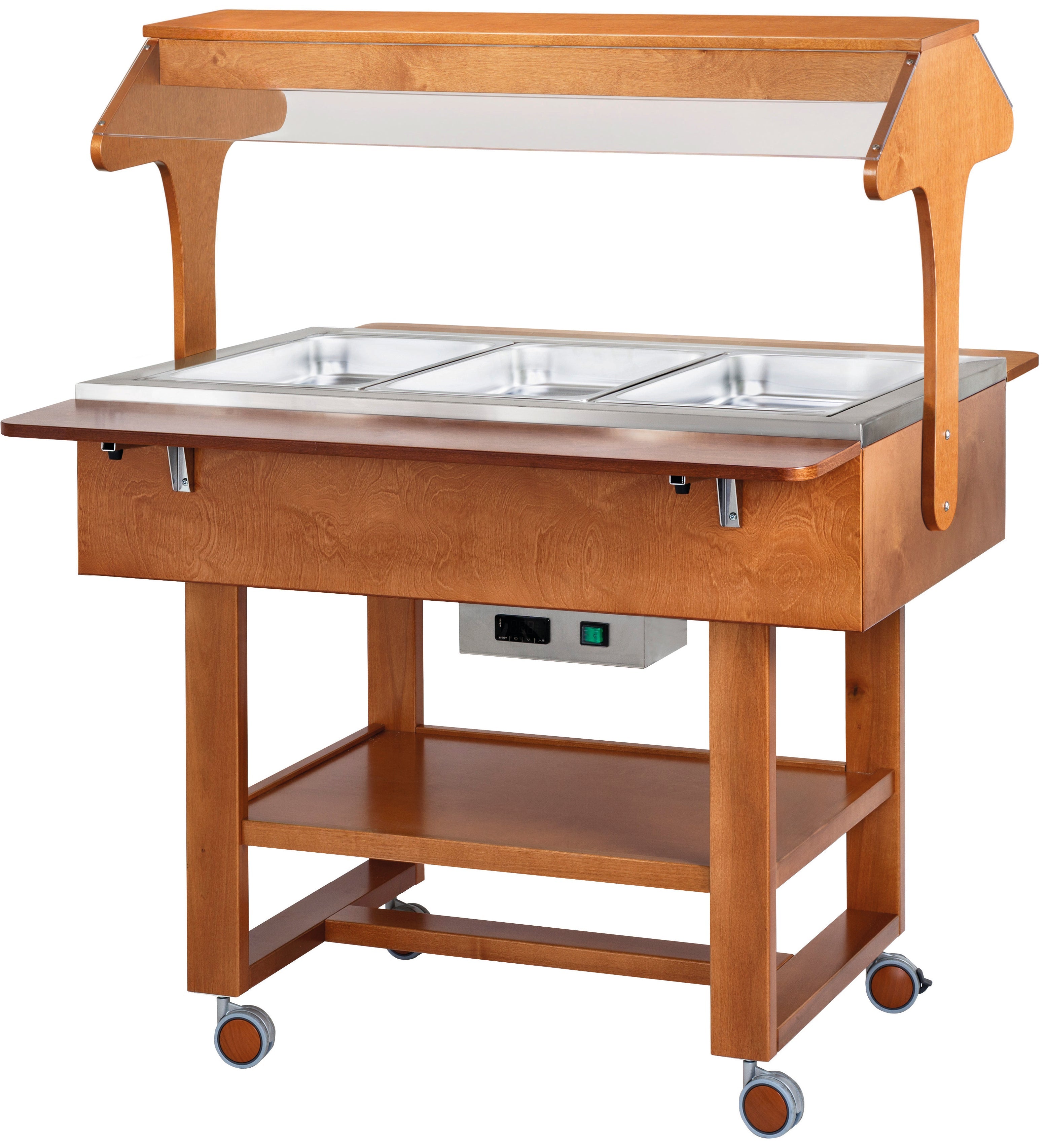 CARRELLO LEGNO BAGNOMARIA 3xGN1/1 - NOCE CL2774N