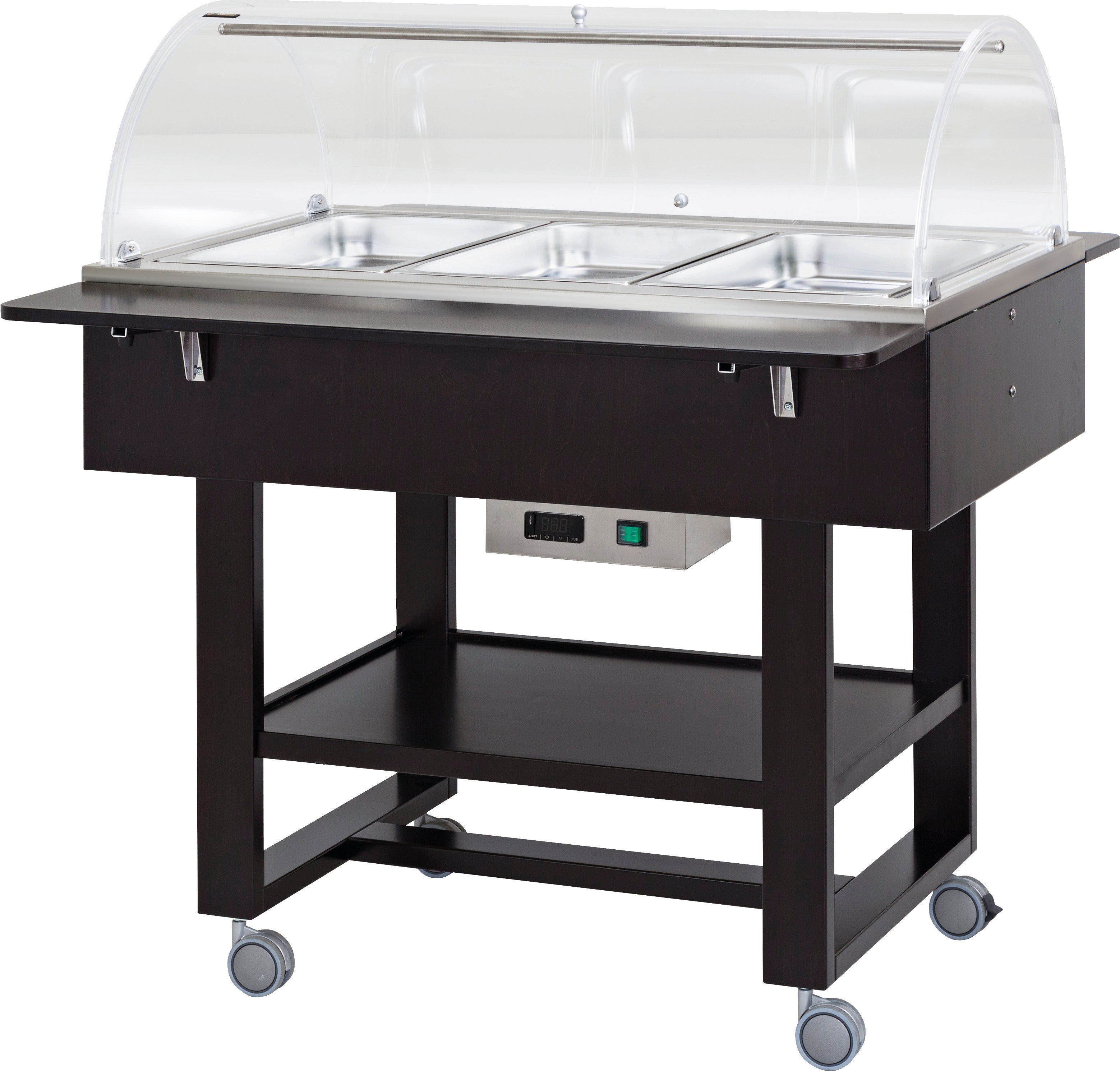 CARRELLO LEGNO BAGNOMARIA 3xGN1/1 - CUPOLA - CARBON CL2777NCA
