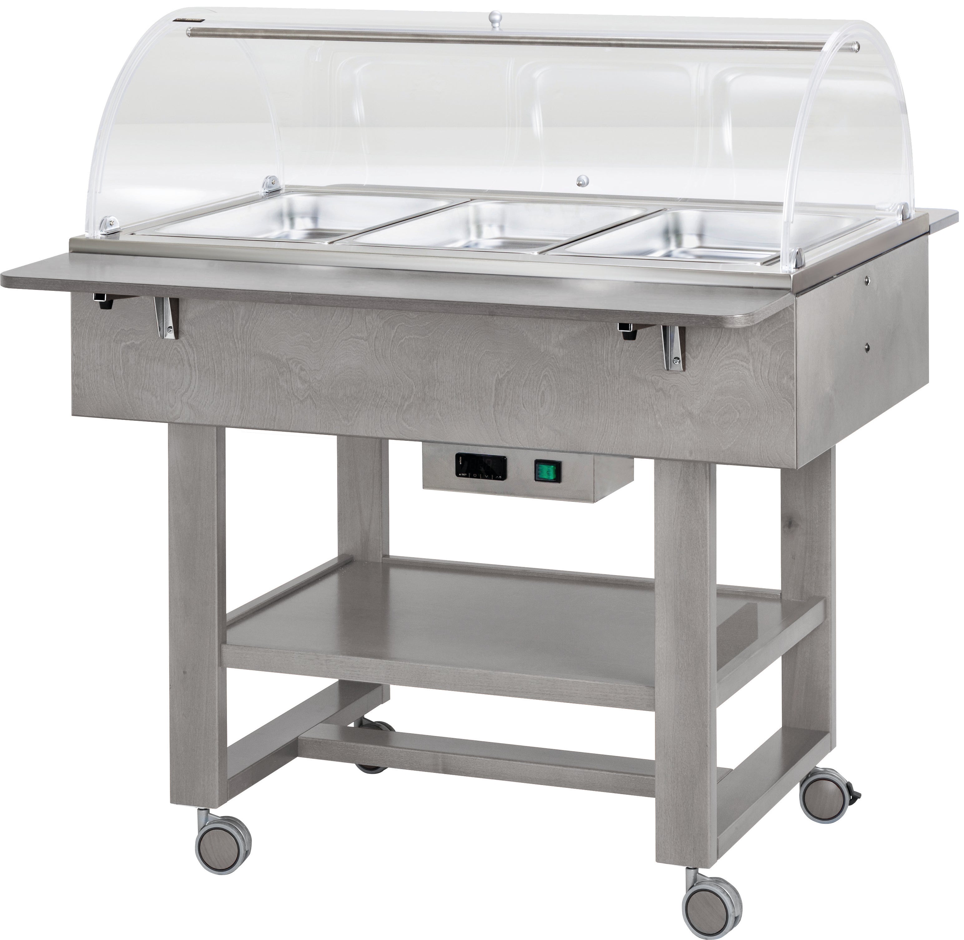 CARRELLO LEGNO BAGNOMARIA 3xGN1/1 - CUPOLA - CENERE CL2777NCE
