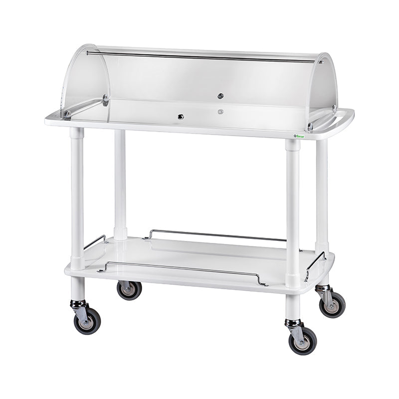 CARRELLO LEGNO 2 PIANI C/CUPOLA SEMICIRCOLARE - BIANCO CLC2012B