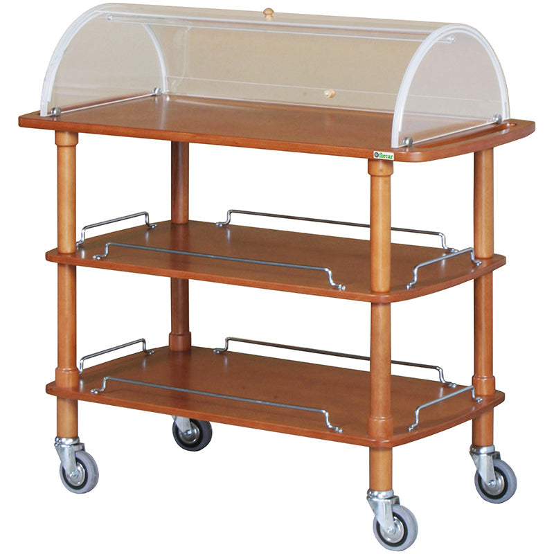 CAR. LEGNO 3 PIANI CUPOLA SEMICIRCOLARE + CASSETTO PORTAPOSATE WENGE' CLC2013W-A200