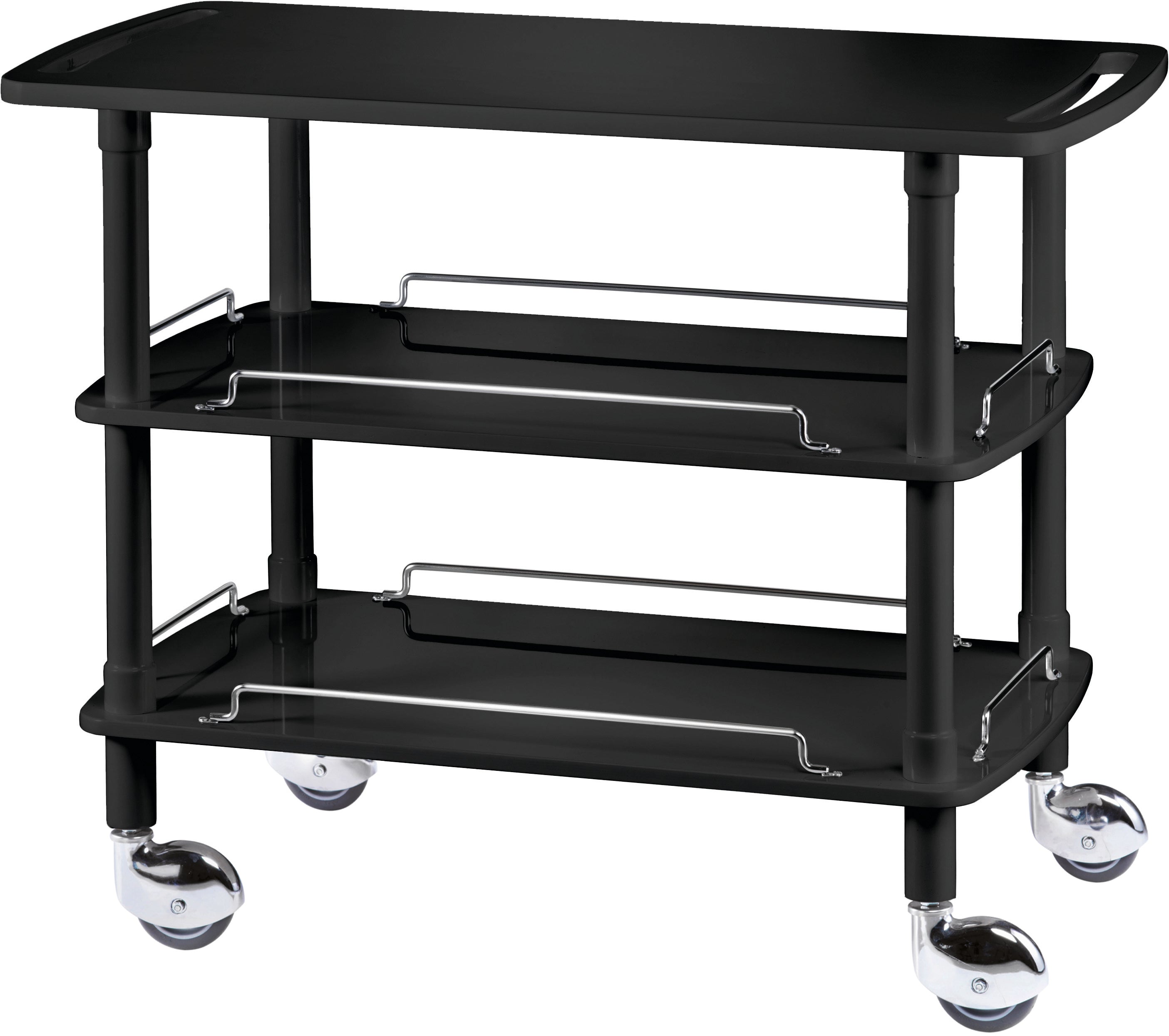 CARRELLO LEGNO 3 PIANI - NERO CLP2003N