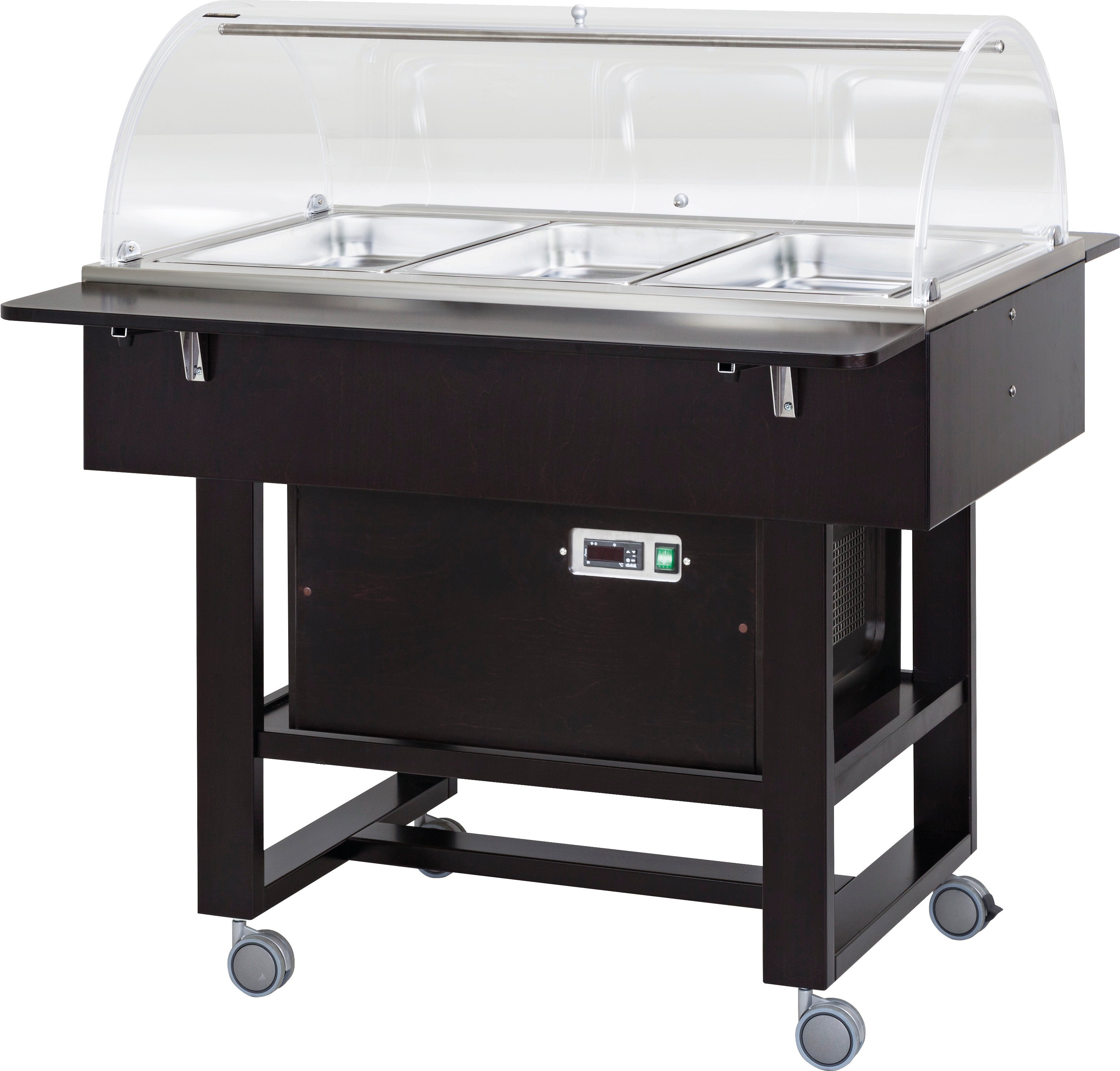 CARRELLO REFRIGERATO LEGNO 3x1/1 CUPOLA SEMICIRCOLARE - CARBON CLR2788NCA