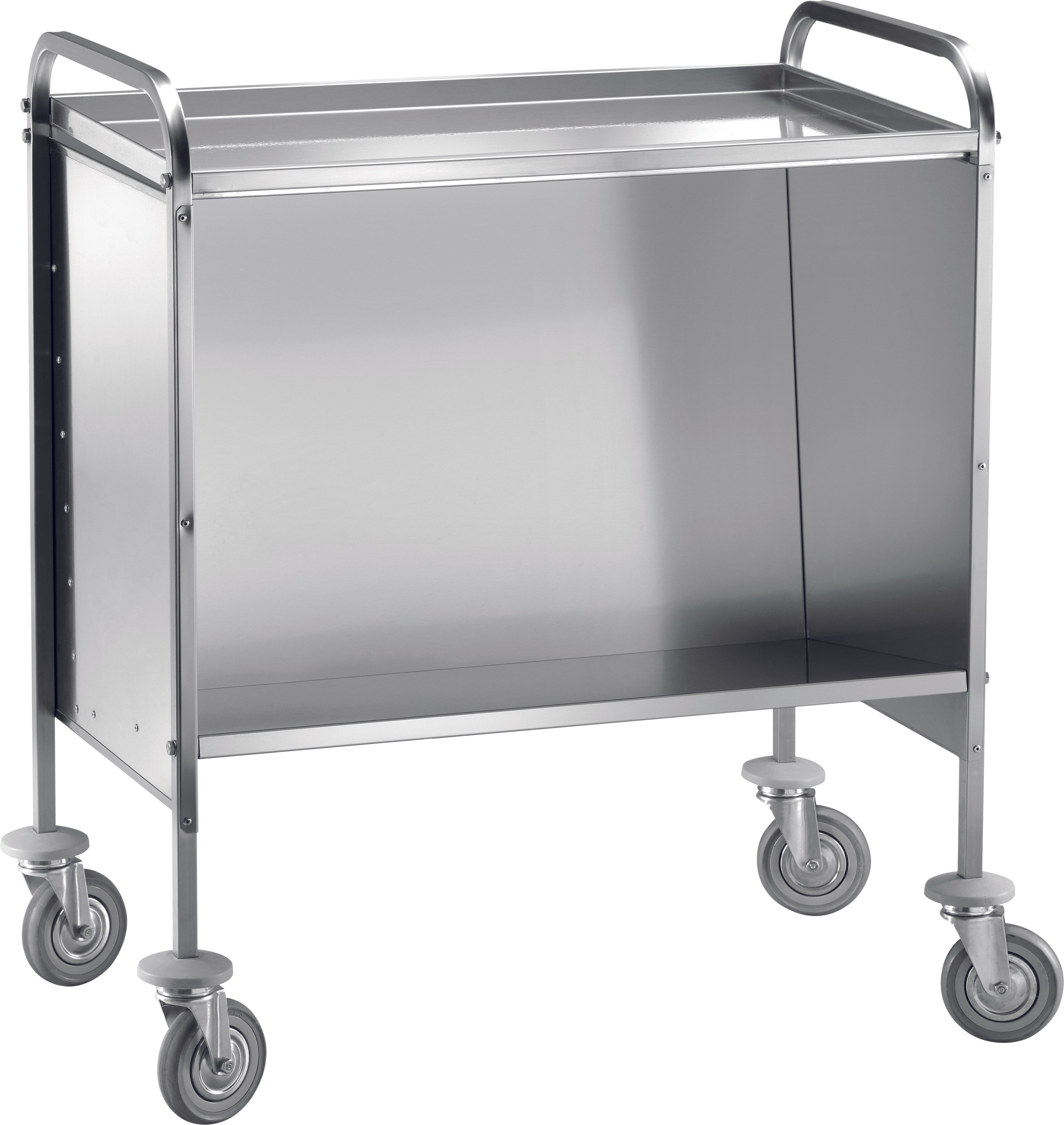 CARRELLO INOX RITIRO PIATTI/VASSOI C/PIANO SUPERIORE - 200 PIATTI CP1441CRF2