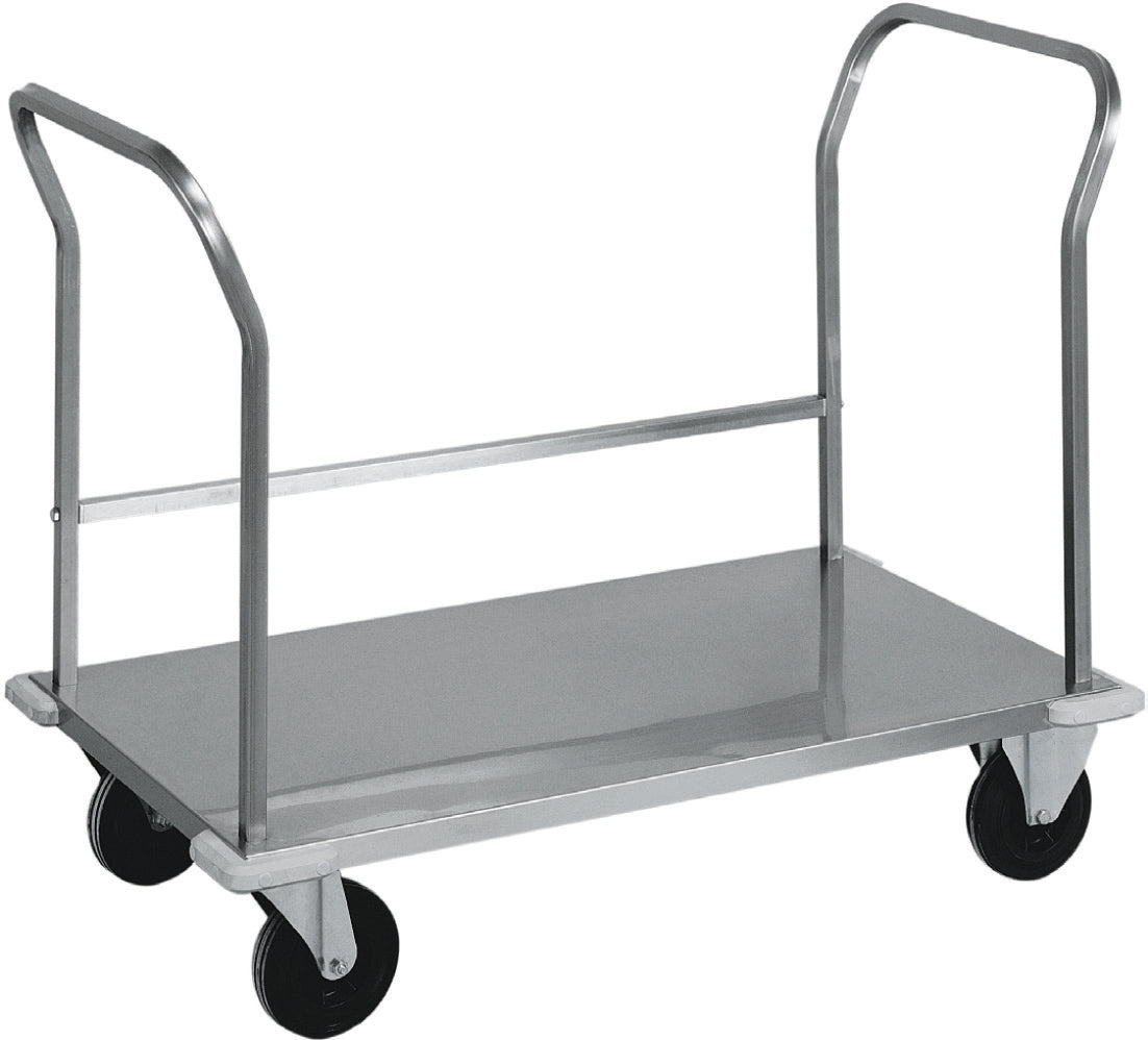 CARRELLO INOX TRASPORTO PESANTE - PIANALE BASSO - DOPPIO MANICO CPB1472