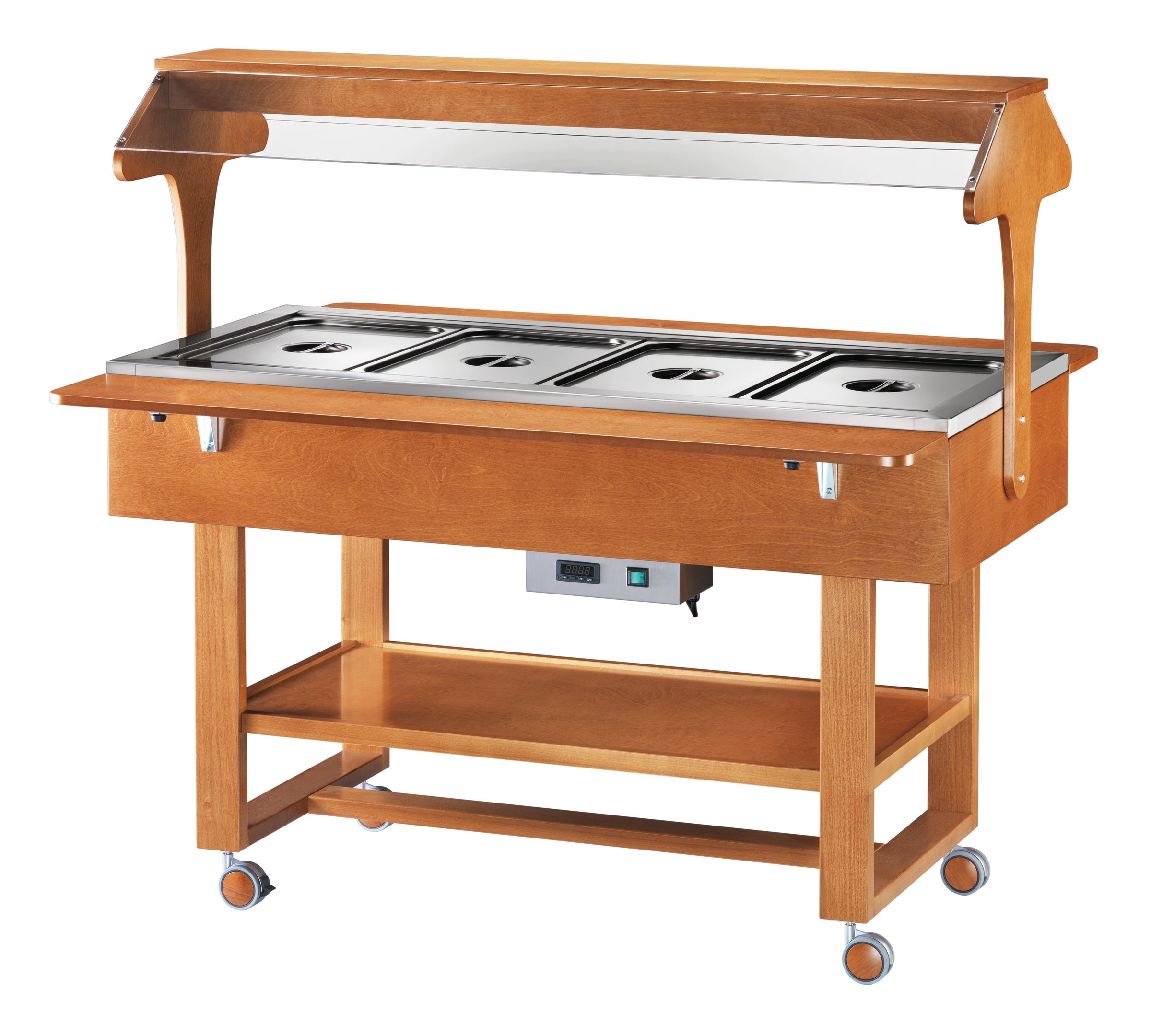 ESPOSITORE LEGNO BAGNOMARIA 4xGN1/1 - NOCE ELC2828