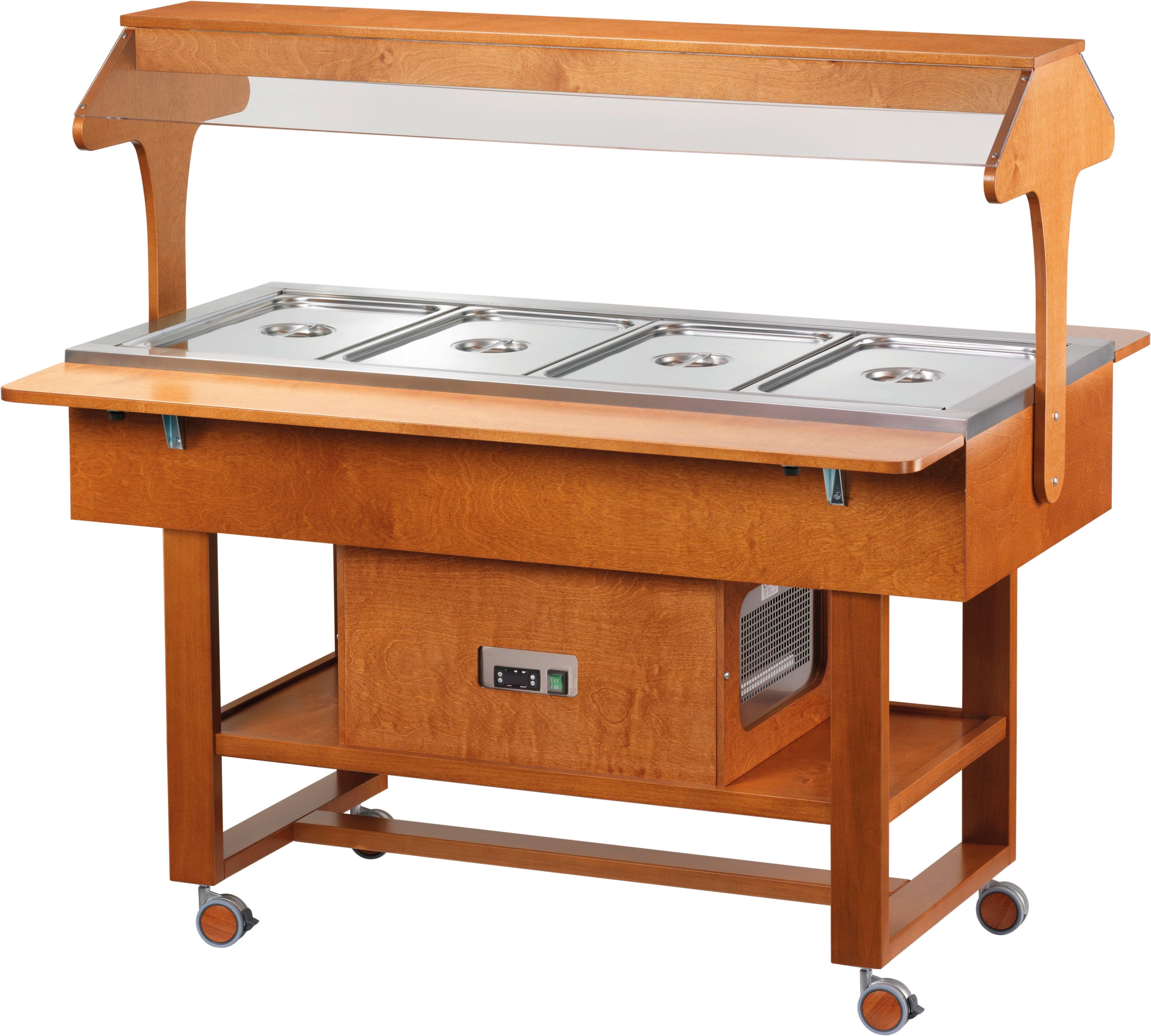 ESPOSITORE REFRIGERATO LEGNO 4xGN1/1 - NOCE ELR2825