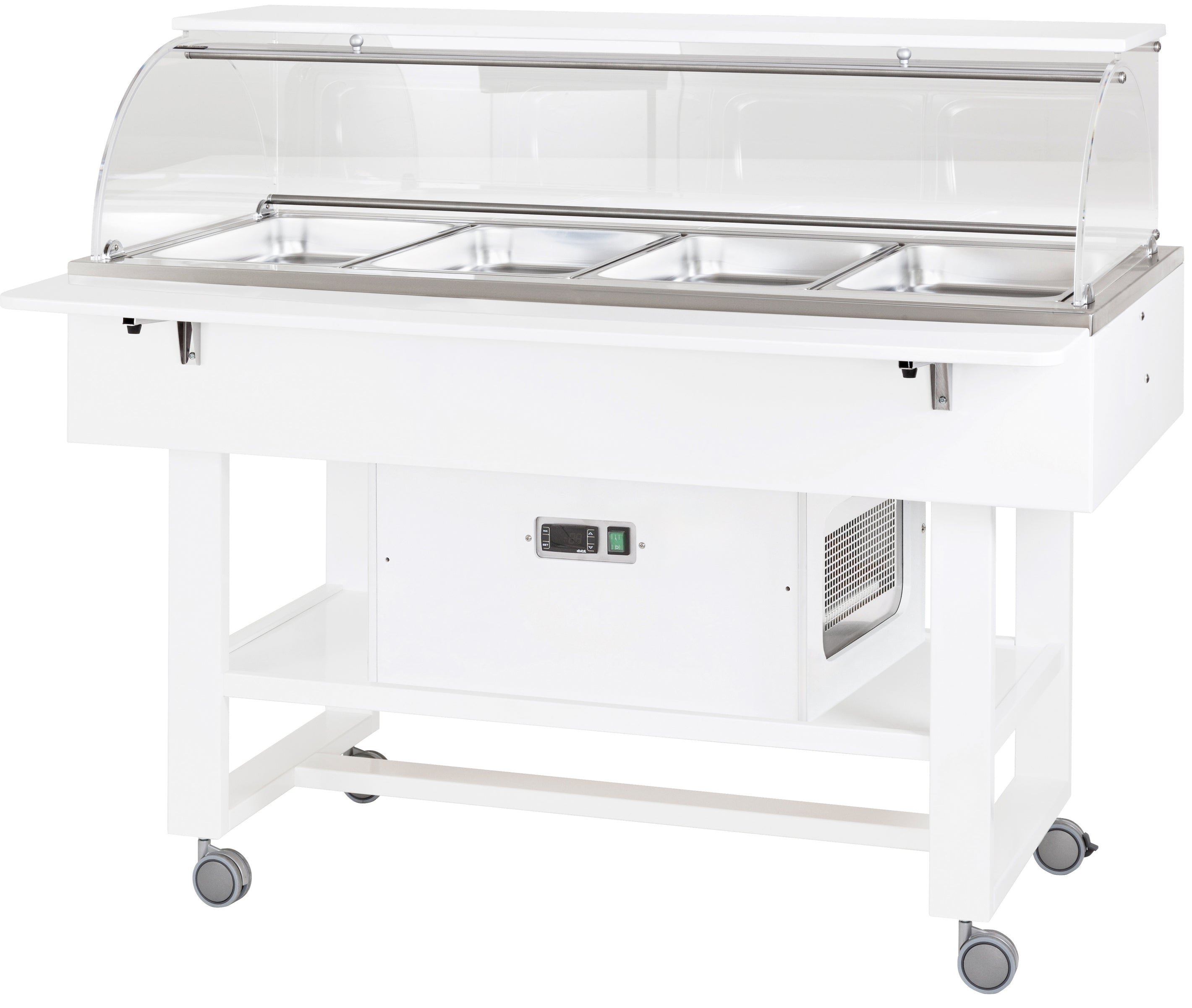 ESPOSITORE REFRIGERATO LEGNO 4xGN1/1 CUPOLA QUADRA - BIANCO ELR2826B