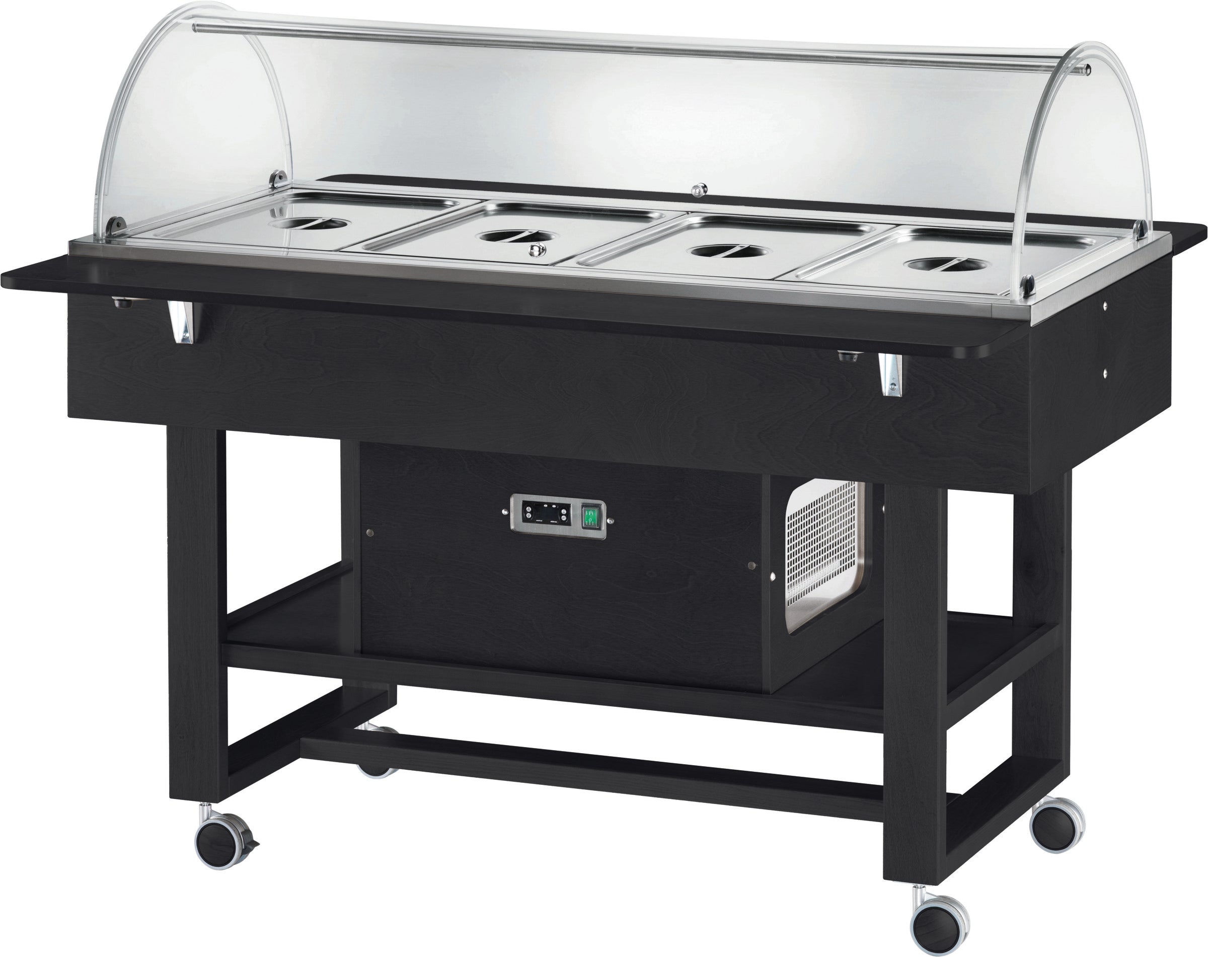 ESPOSITORE REFRIGERATO LEGNO 4xGN1/1 CUPOLA TONDA - CARBON ELR2827CA