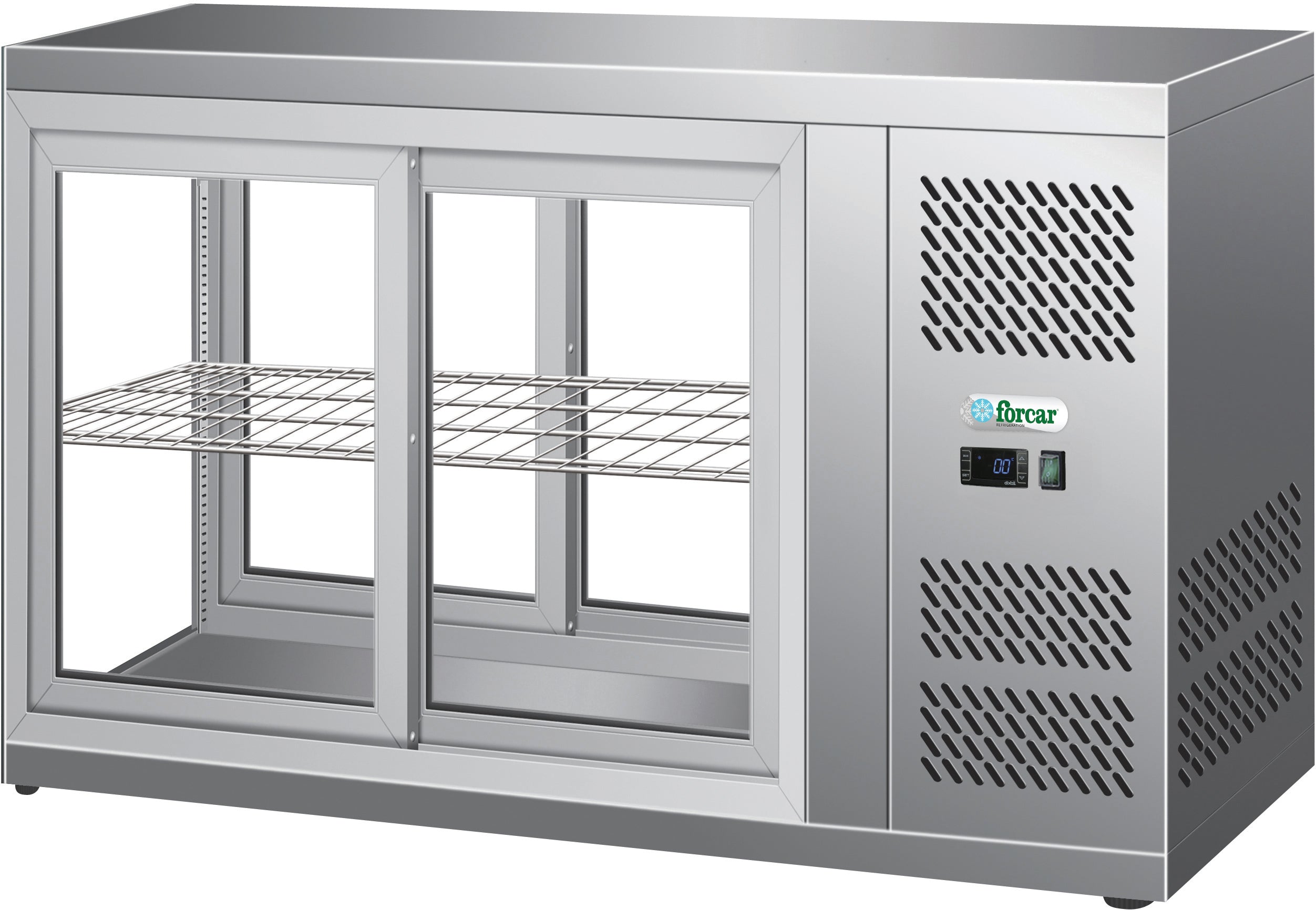 VETRINA DA BANCO REFRIGERATO VENTILATO INOX +2+8°C G-HAV91