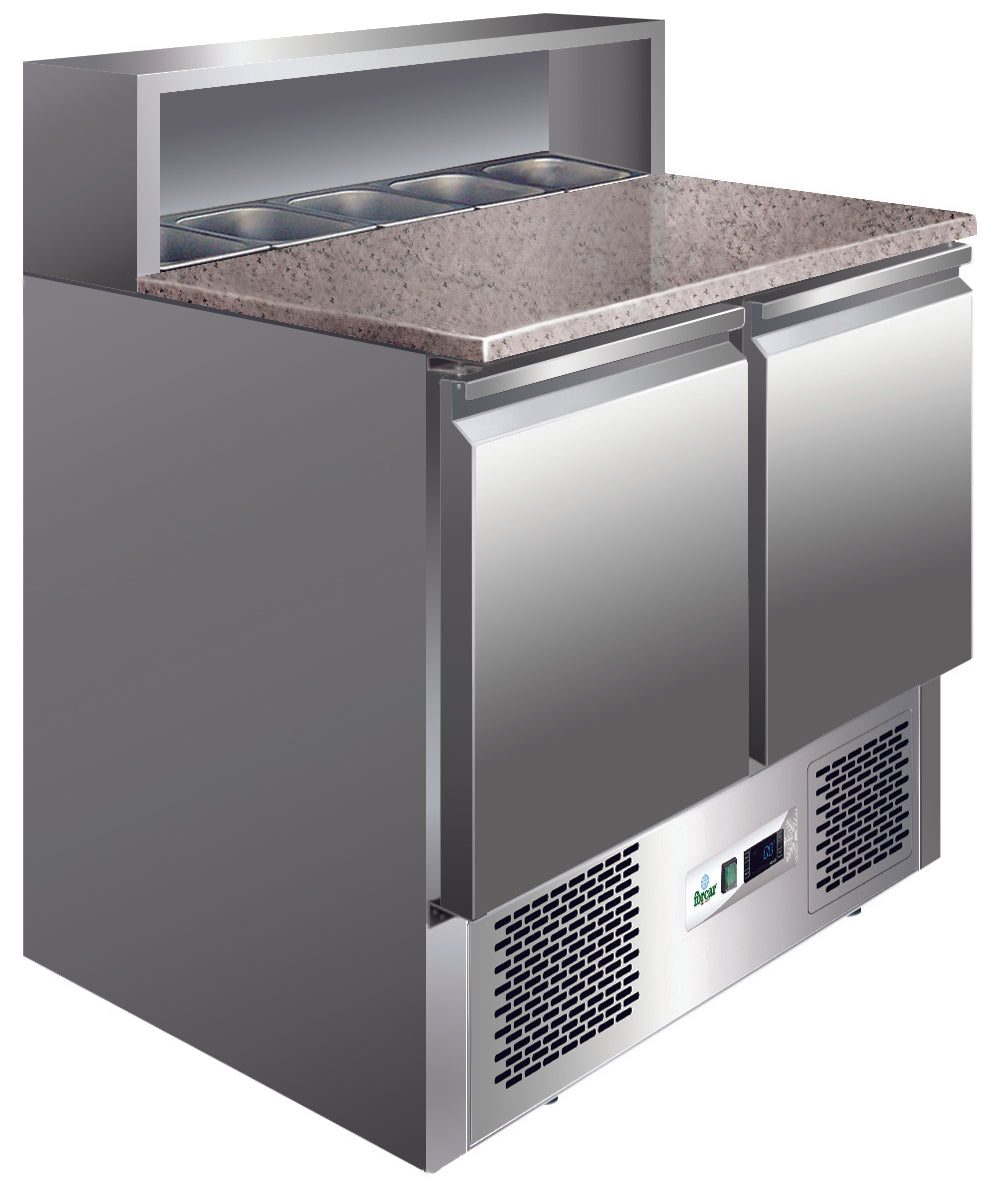 SALADETTE REFRIGERATA STATICA +2+8°C INOX+GRANITO G-PS900