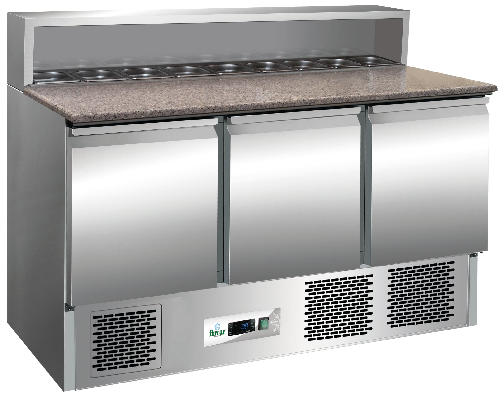 SALADETTE REFIGERATA STATICA +2+8°C INOX CON GRANITO G-PS903