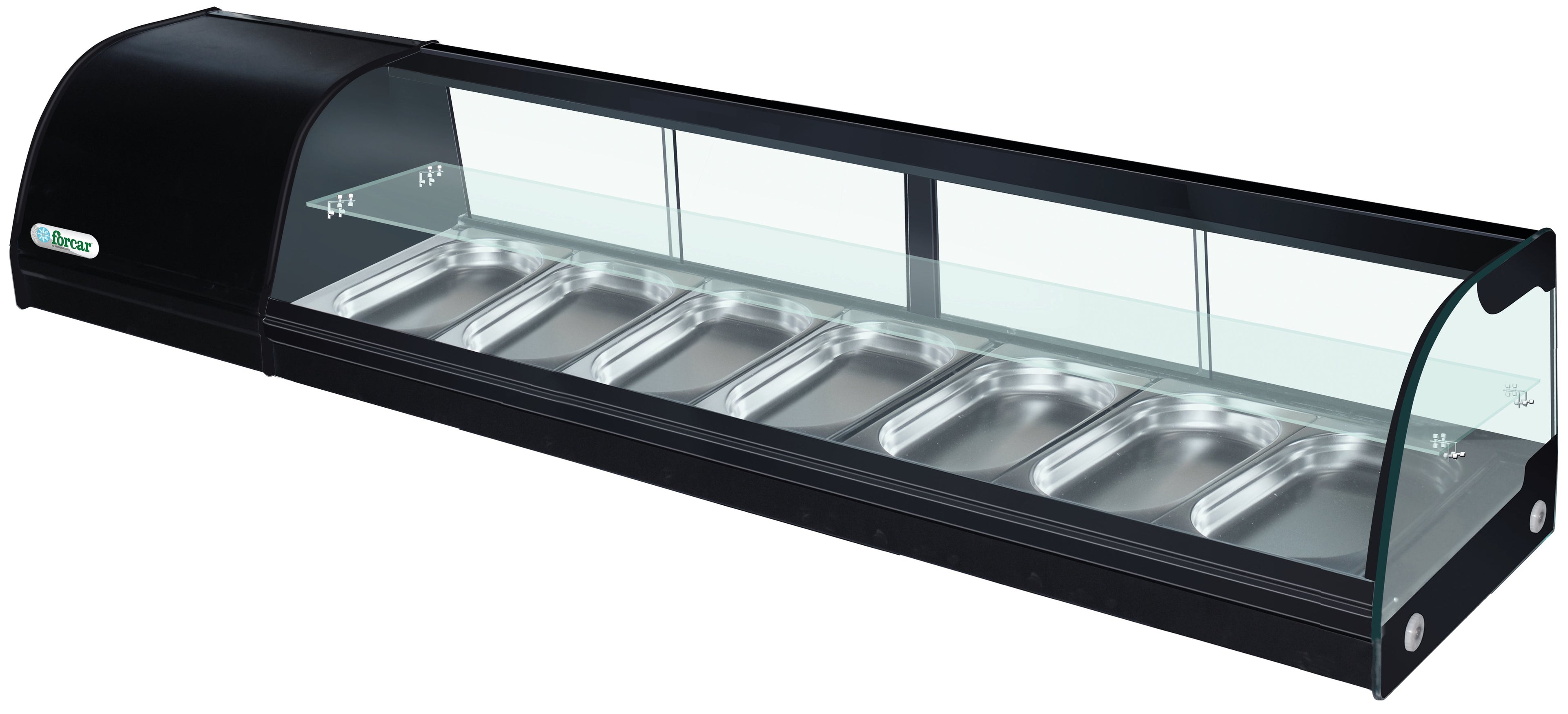 VETRINA REFRIGERATA PER TAPAS +4 +8°C RIPIANO VETRO G-TS1800
