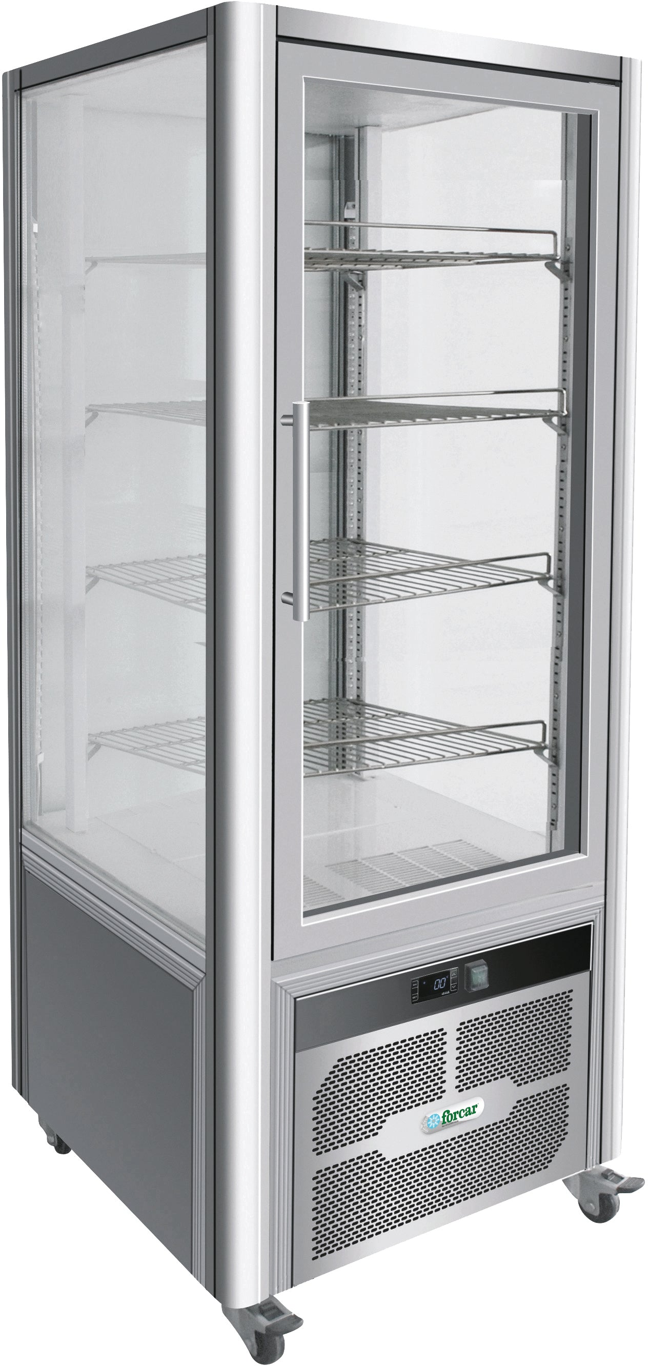 VETRINA 4 LATI REFRIGERATA VENTILATA INOX +2+8°C G-VGP400R